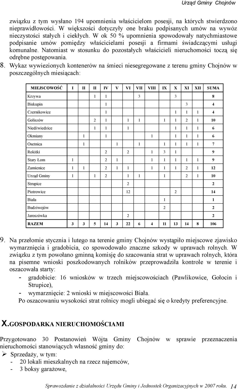 Natomiast w stosunku do pozostałych właścicieli nieruchomości toczą się odrębne postępowania. 8.