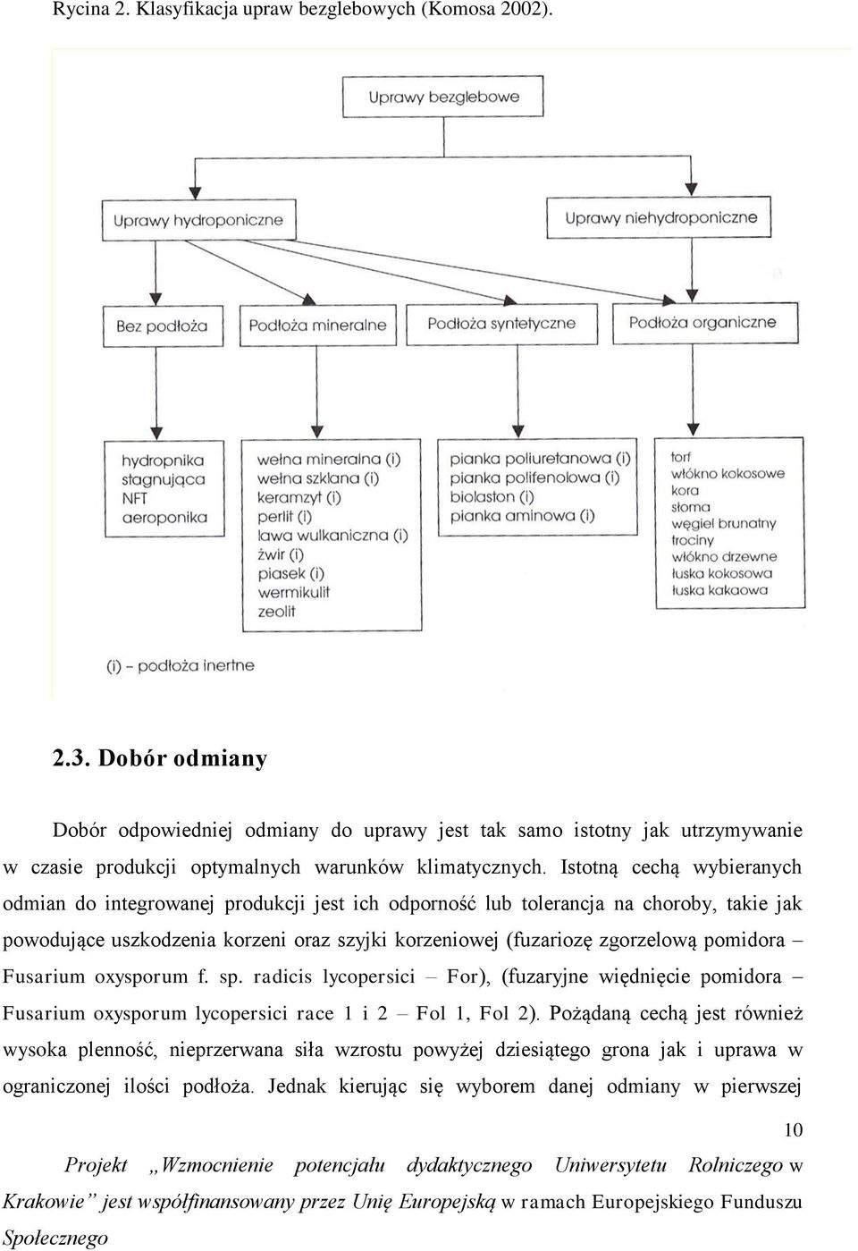 Istotną cechą wybieranych odmian do integrowanej produkcji jest ich odporność lub tolerancja na choroby, takie jak powodujące uszkodzenia korzeni oraz szyjki korzeniowej (fuzariozę