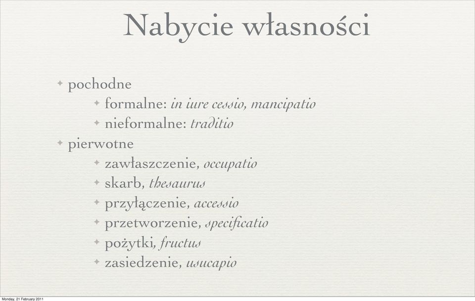 zawłaszczenie, occupatio skarb, thesaurus przyłączenie,