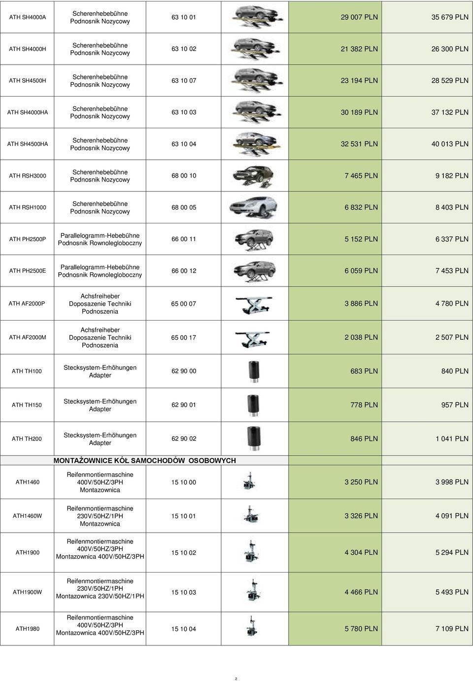 Rownolegloboczny 66 00 12 6 059 PLN 7 453 PLN ATH AF2000P Achsfreiheber Doposazenie Techniki Podnoszenia 65 00 07 3 886 PLN 4 780 PLN ATH AF2000M Achsfreiheber Doposazenie Techniki Podnoszenia 65 00