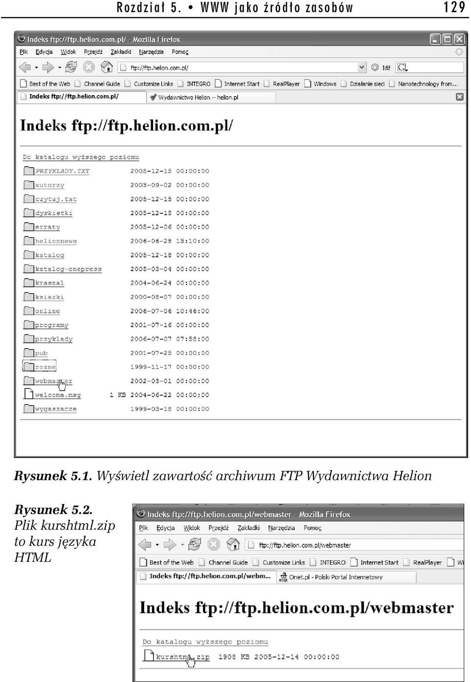 1. Wyświetl zawartość archiwum FTP