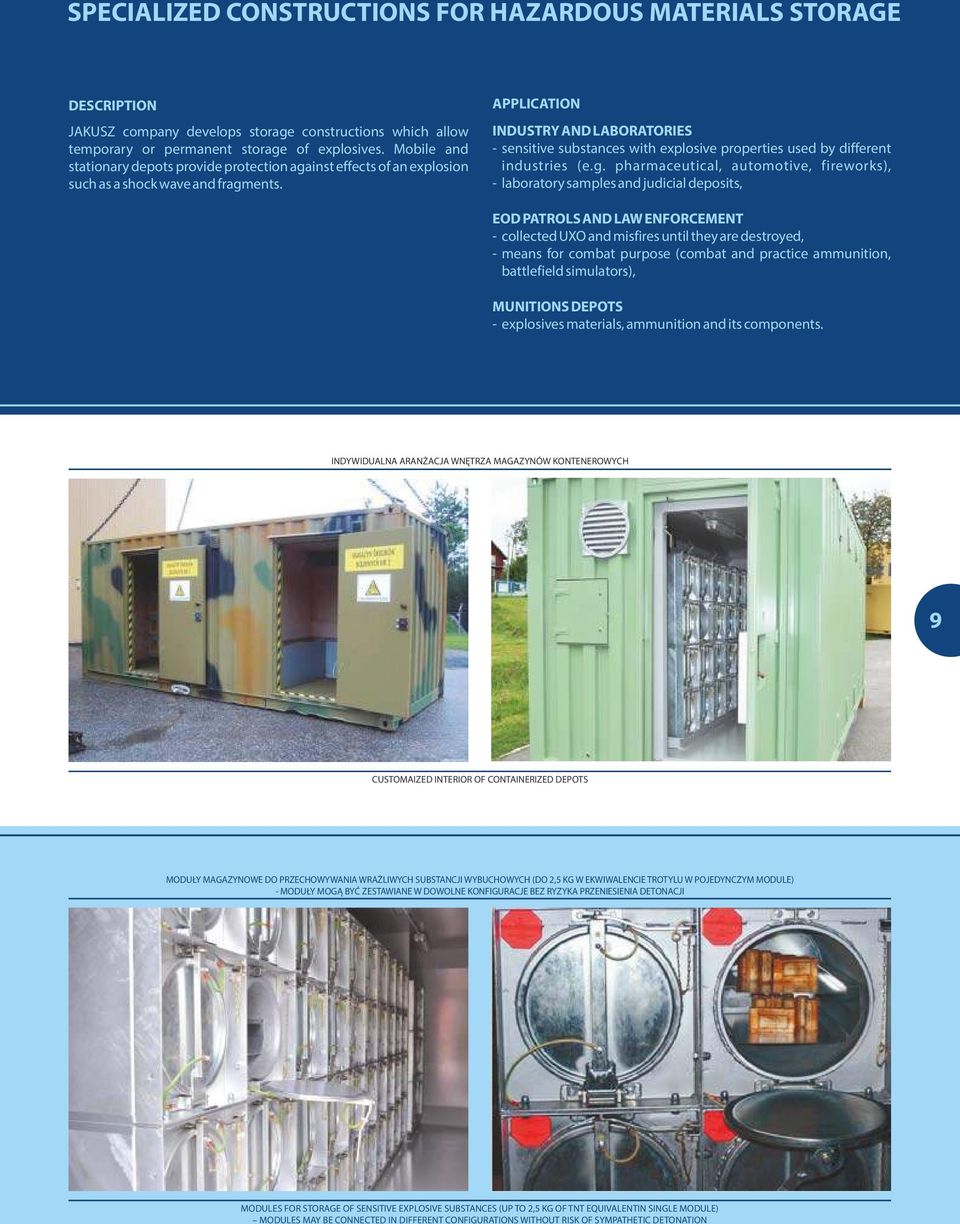 APPLICATION INDUSTRY AND LABORATORIES - sensitive substances with explosive properties used by different industries (e.g.