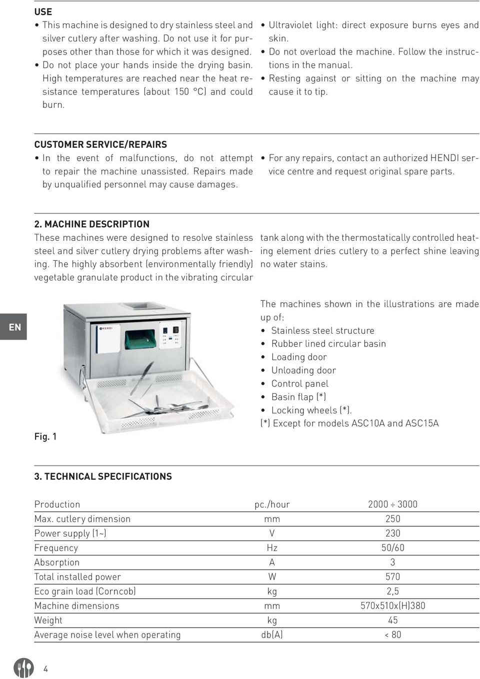 Ultraviolet light: direct exposure burns eyes and skin. Do not overload the machine. Follow the instructions in the manual. Resting against or sitting on the machine may cause it to tip.