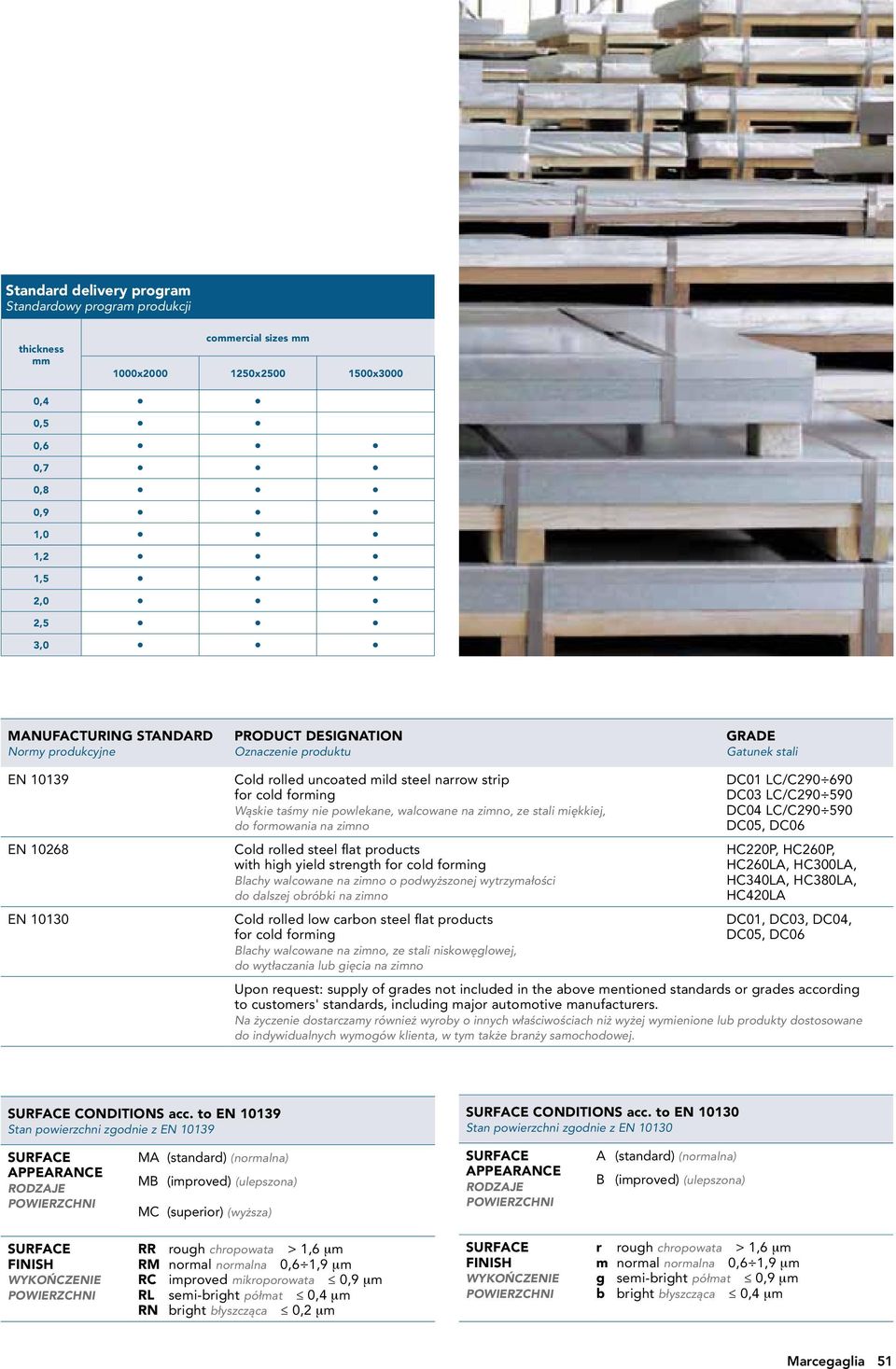 miękkiej, do formowania na zimno Cold rolled steel flat products with high yield strength for cold forming Blachy walcowane na zimno o podwyższonej wytrzymałości do dalszej obróbki na zimno Cold