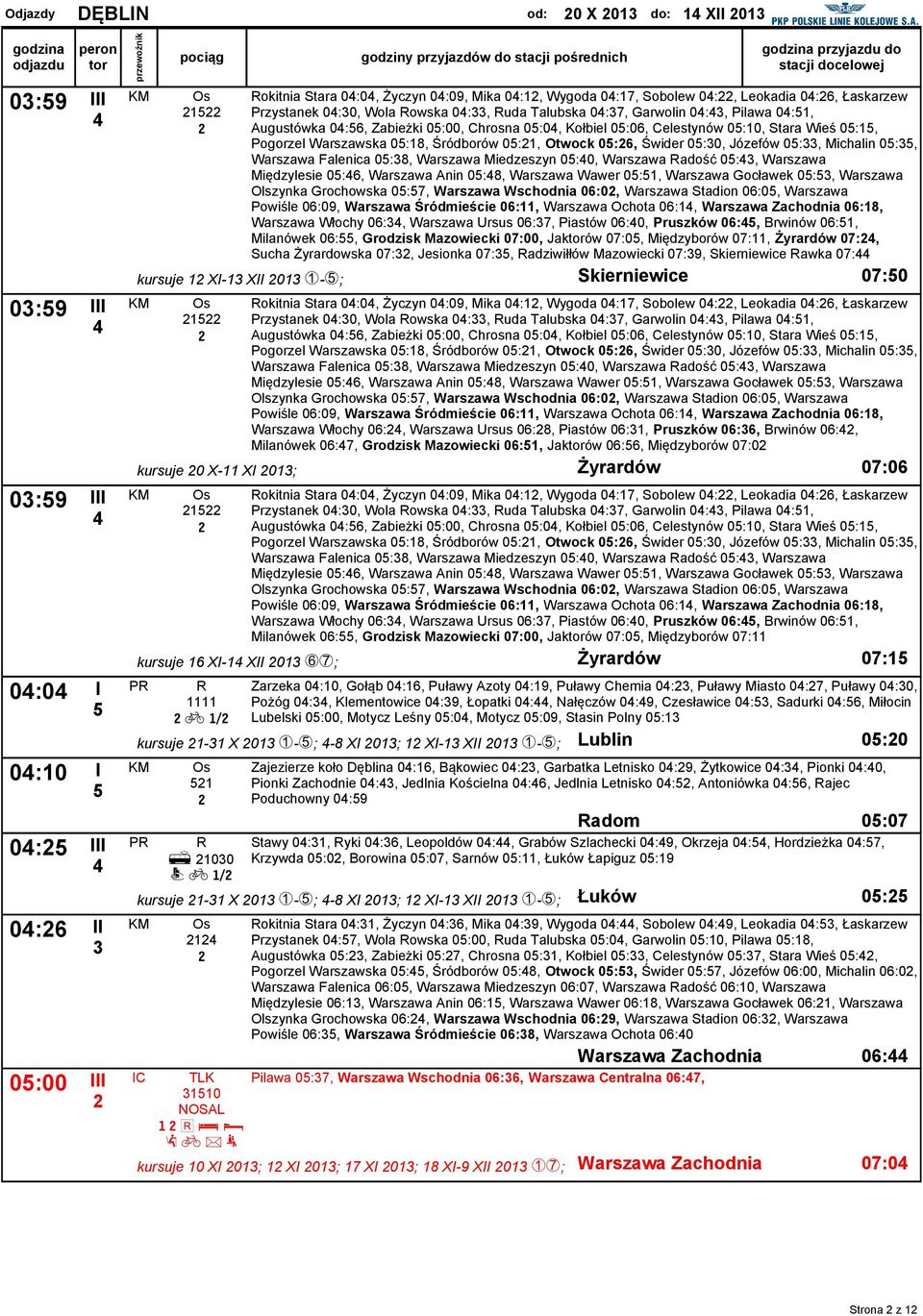 0:0, Stara Wieś 0:, Pogorzel Warszawska 0:8, Śródborów 0:, Otwock 0:6, Świder 0:0, Józefów 0:, Michalin 0:, Warszawa Falenica 0:8, Warszawa Miedzeszyn 0:0, Warszawa adość 0:, Warszawa Międzylesie