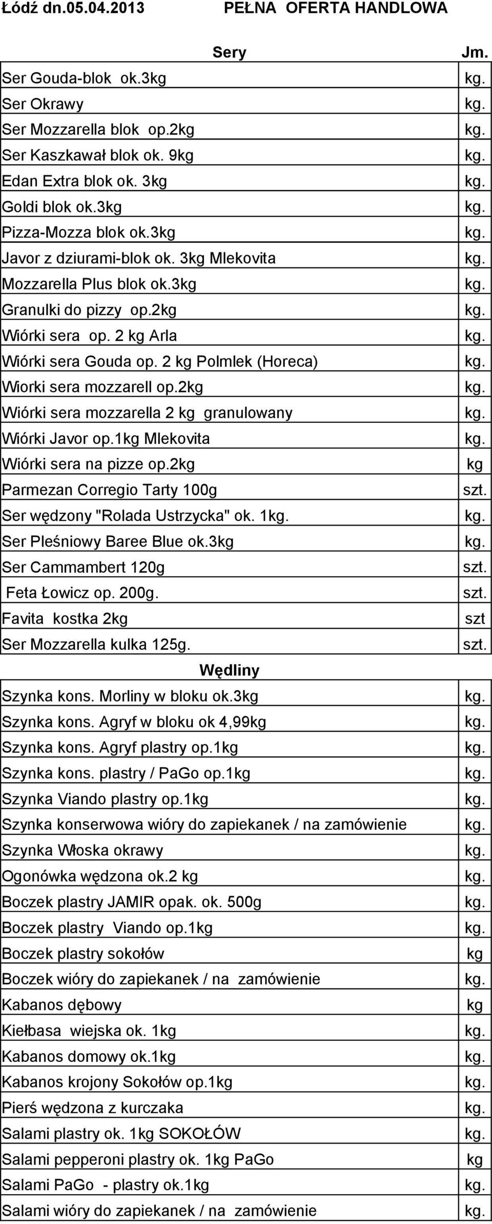 3 Granulki do pizzy 2 Wiórki sera 2 Arla Wiórki sera Gouda 2 Polmlek (Horeca) Wiorki sera mozzarell 2 Wiórki sera mozzarella 2 granulowany Wiórki Javor 1 Mlekovita Wiórki sera na pizze 2 Parmezan