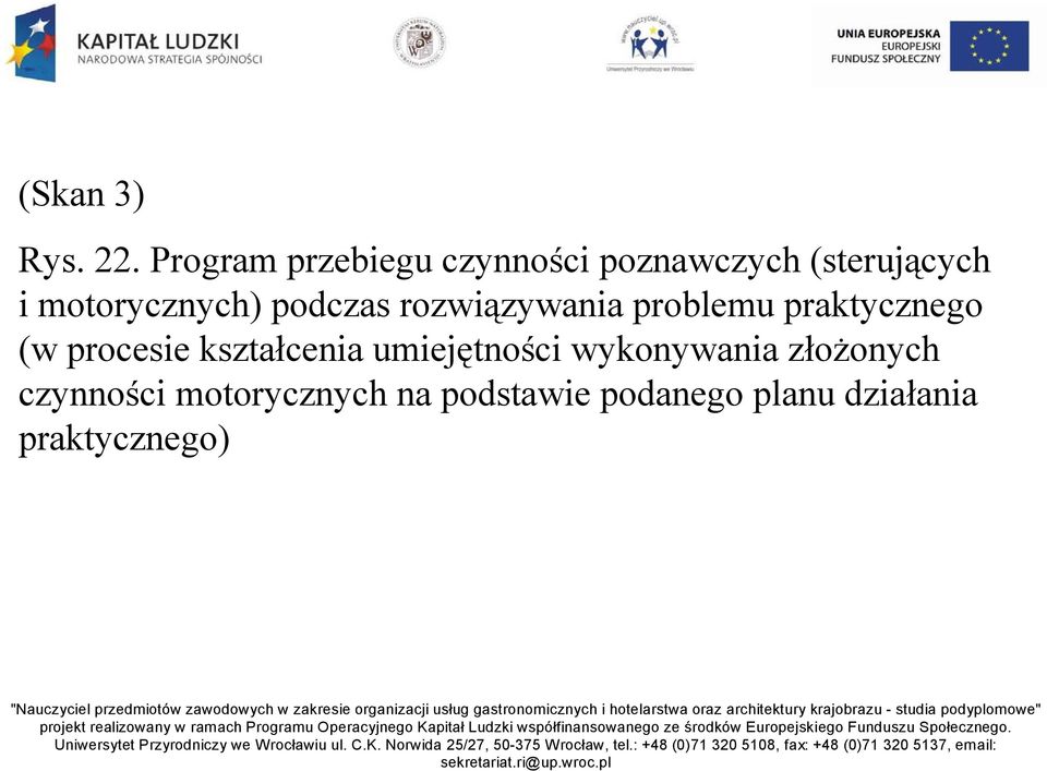 motorycznych) podczas rozwiązywania problemu praktycznego (w