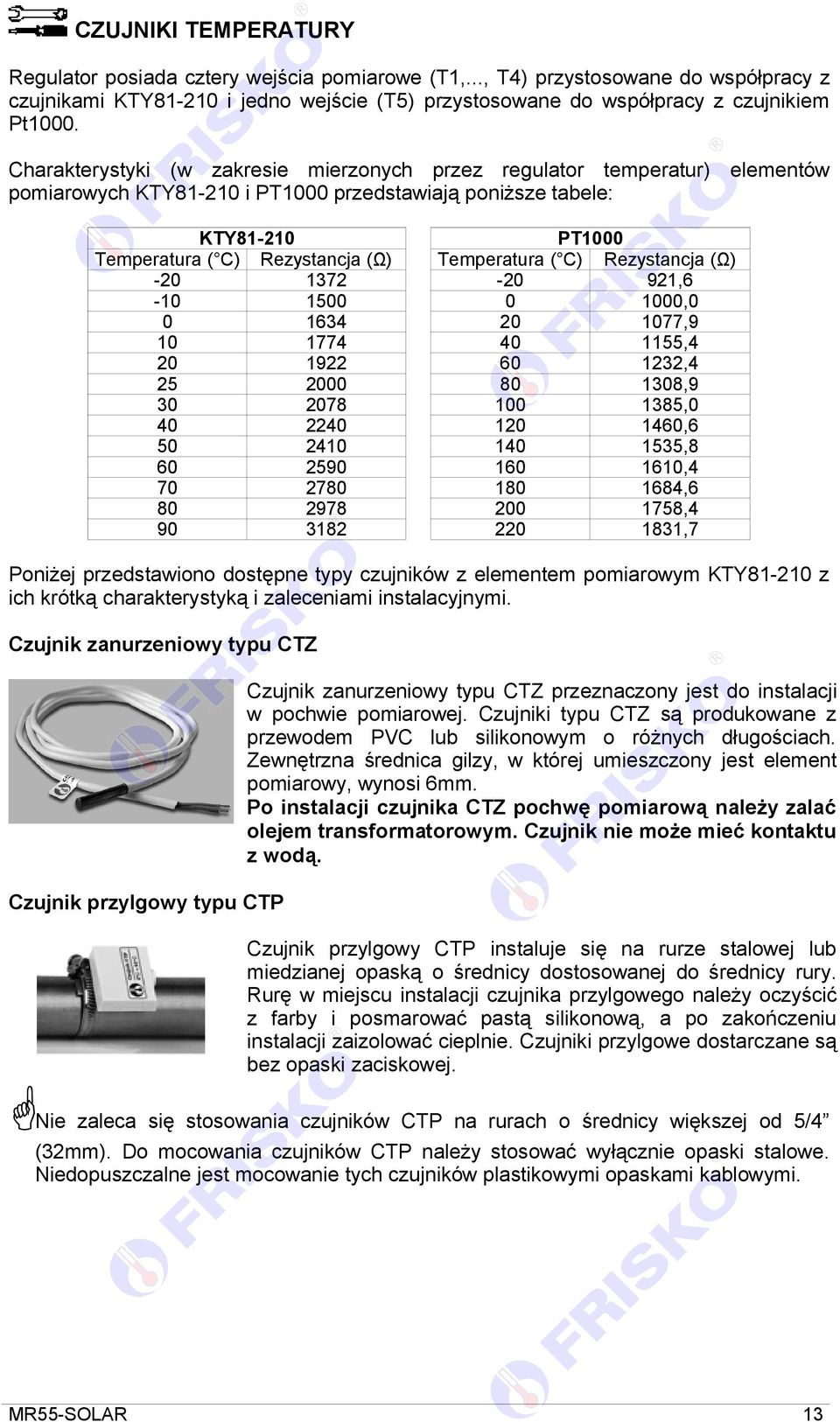 Temperatura ( C) Rezystancja (Ω) -20 1372-20 921,6-10 1500 0 1000,0 0 1634 20 1077,9 10 1774 40 1155,4 20 1922 60 1232,4 25 2000 80 1308,9 30 2078 100 1385,0 40 2240 120 1460,6 50 2410 140 1535,8 60