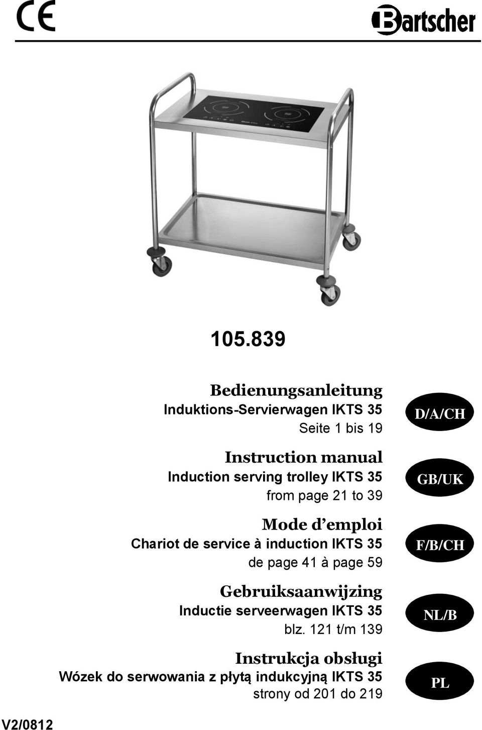 35 de page 41 à page 59 Gebruiksaanwijzing Inductie serveerwagen IKTS 35 blz.