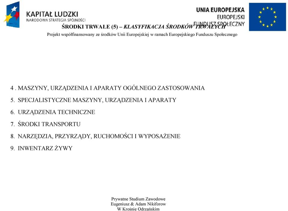 SPECJALISTYCZNE MASZYNY, URZĄDZENIA I APARATY 6.