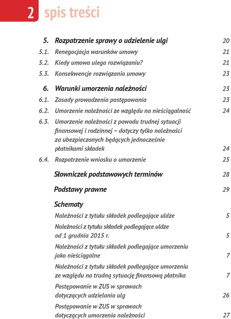 4. Rozpatrzenie wniosku o umorzenie 25 Słowniczek podstawowych terminów 28 Podstawy prawne 29 Schematy Należności z tytułu składek podlegające uldze 5 Należności z tytułu składek podlegające uldze od