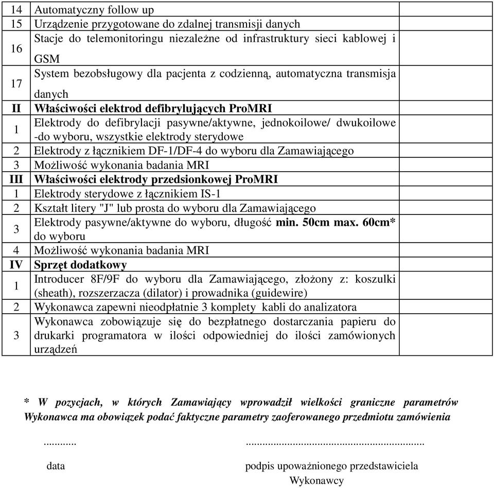 sterydowe 2 Elektrody z łącznikiem DF-1/DF-4 do wyboru dla Zamawiającego Możliwość wykonania badania MRI III Właściwości elektrody przedsionkowej ProMRI 1 Elektrody sterydowe z łącznikiem IS-1 2