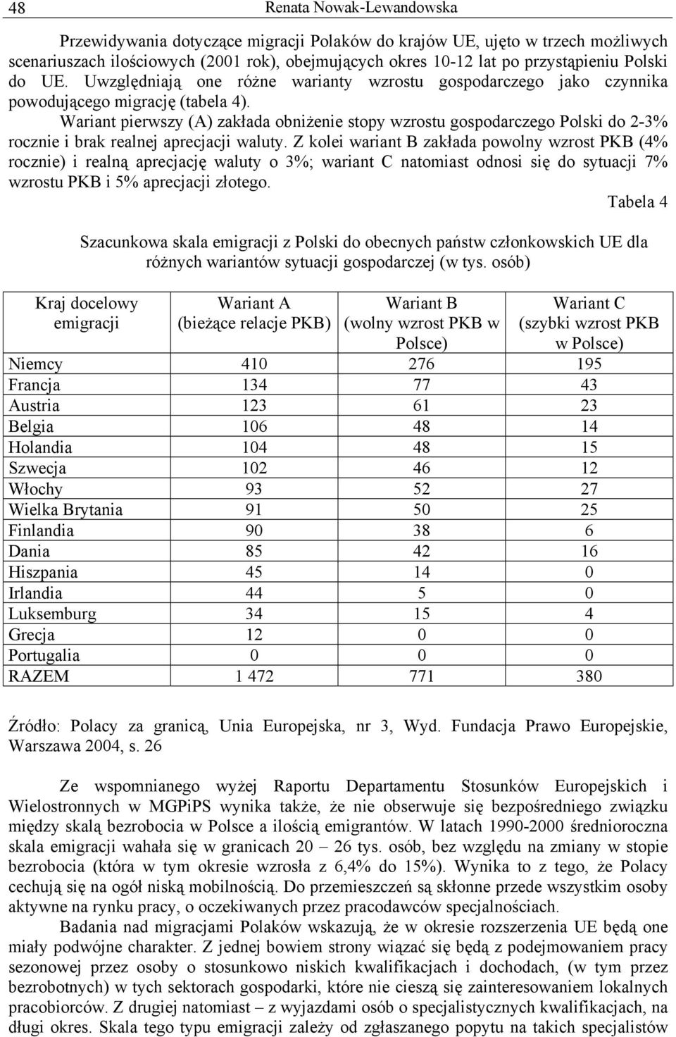 Wariant pierwszy (A) zakłada obniżenie stopy wzrostu gospodarczego Polski do 2-3% rocznie i brak realnej aprecjacji waluty.