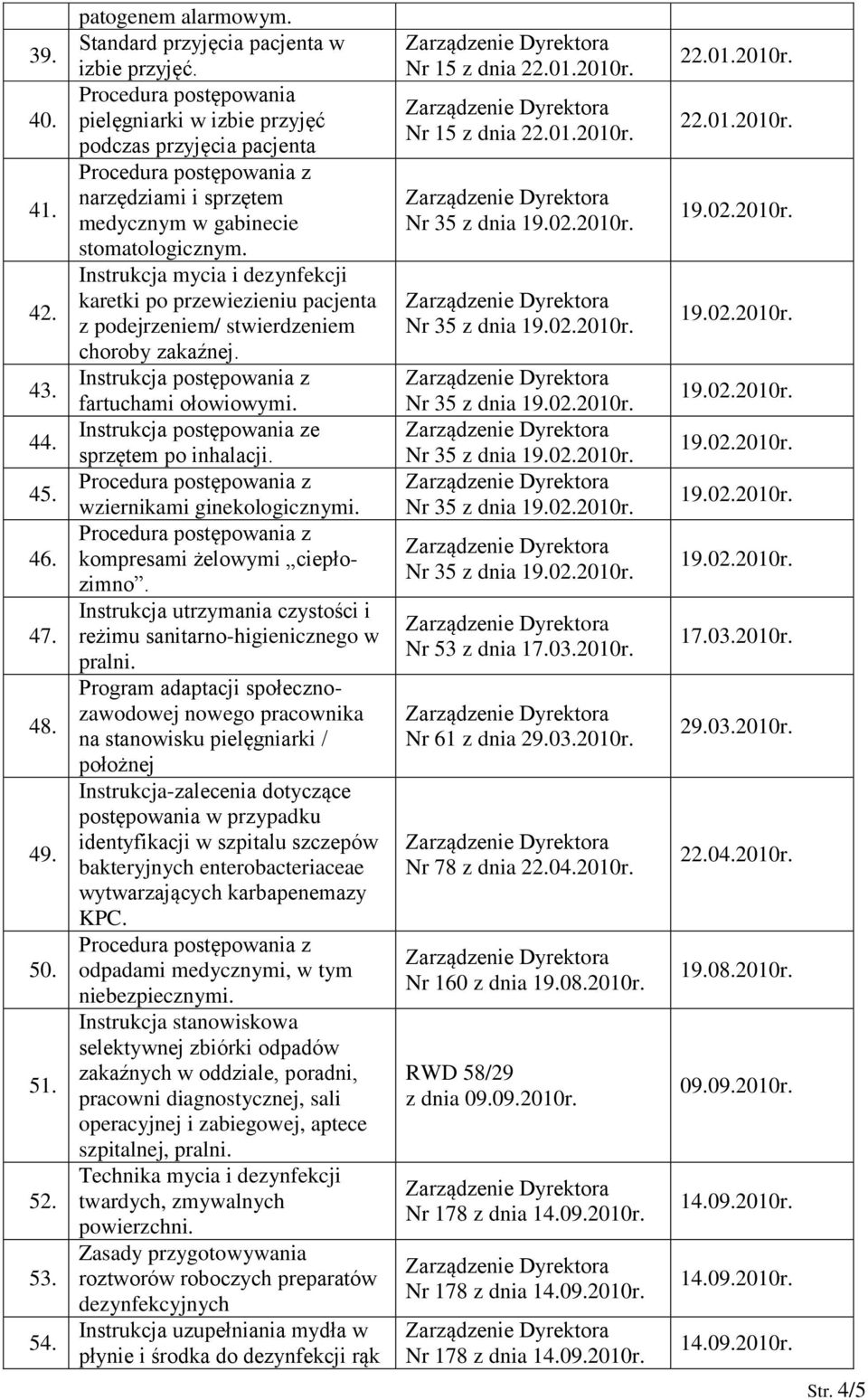 Instrukcja mycia i dezynfekcji karetki po przewiezieniu pacjenta z podejrzeniem/ stwierdzeniem choroby zakaźnej. Instrukcja postępowania z fartuchami ołowiowymi.