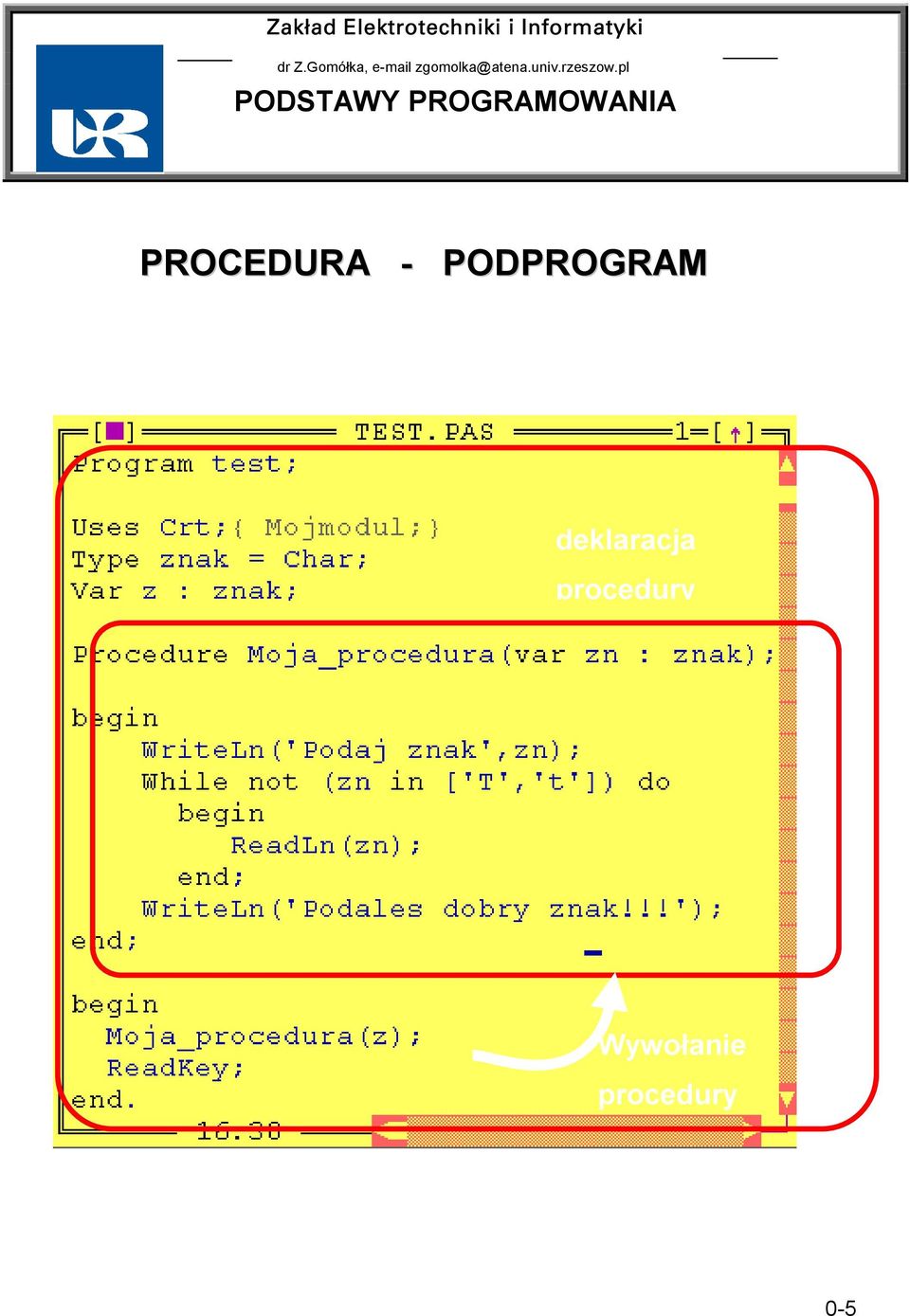 pl PODSTAWY PROGRAMOWANIA PROCEDURA -