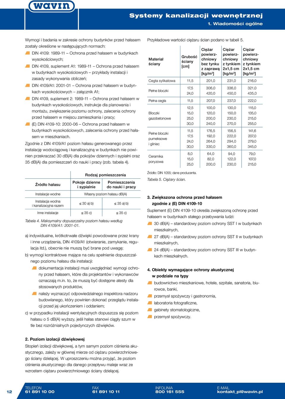 załącznik A1; DIN 4109, suplement 2: 1989-11 Ochrona przed hałasem w budynkach wysokościowych, instrukcje dla planowania i montażu, zwiększenie poziomu ochrony, zalecenia ochrony przed hałasem w