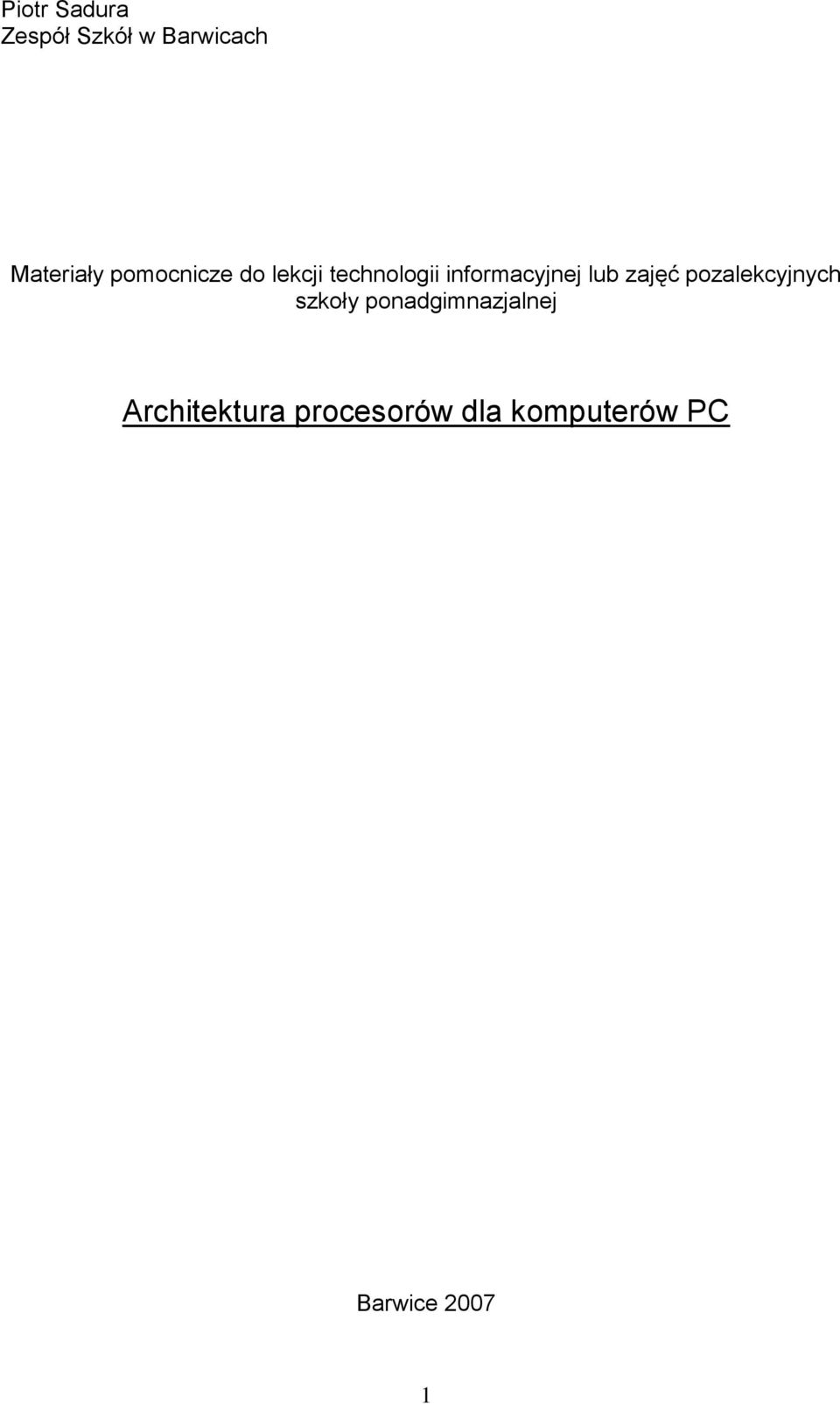 zajęć pozalekcyjnych szkoły ponadgimnazjalnej