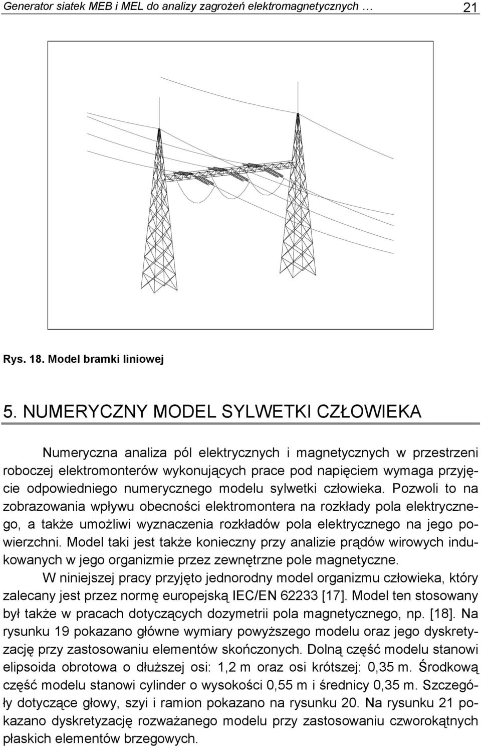 numerycznego modelu sylwetki człowieka.