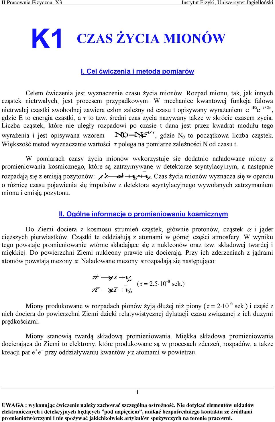 średni czas życia nazywany także w skrócie czasem życia.