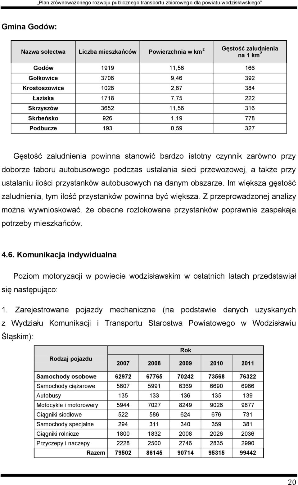 przewozowej, a także przy ustalaniu ilości przystanków autobusowych na danym obszarze. Im większa gęstość zaludnienia, tym ilość przystanków powinna być większa.