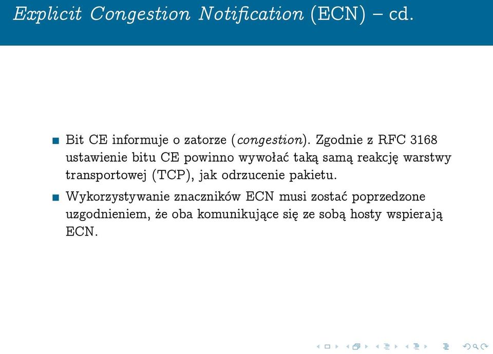 transportowej (TCP), jak odrzucenie pakietu.