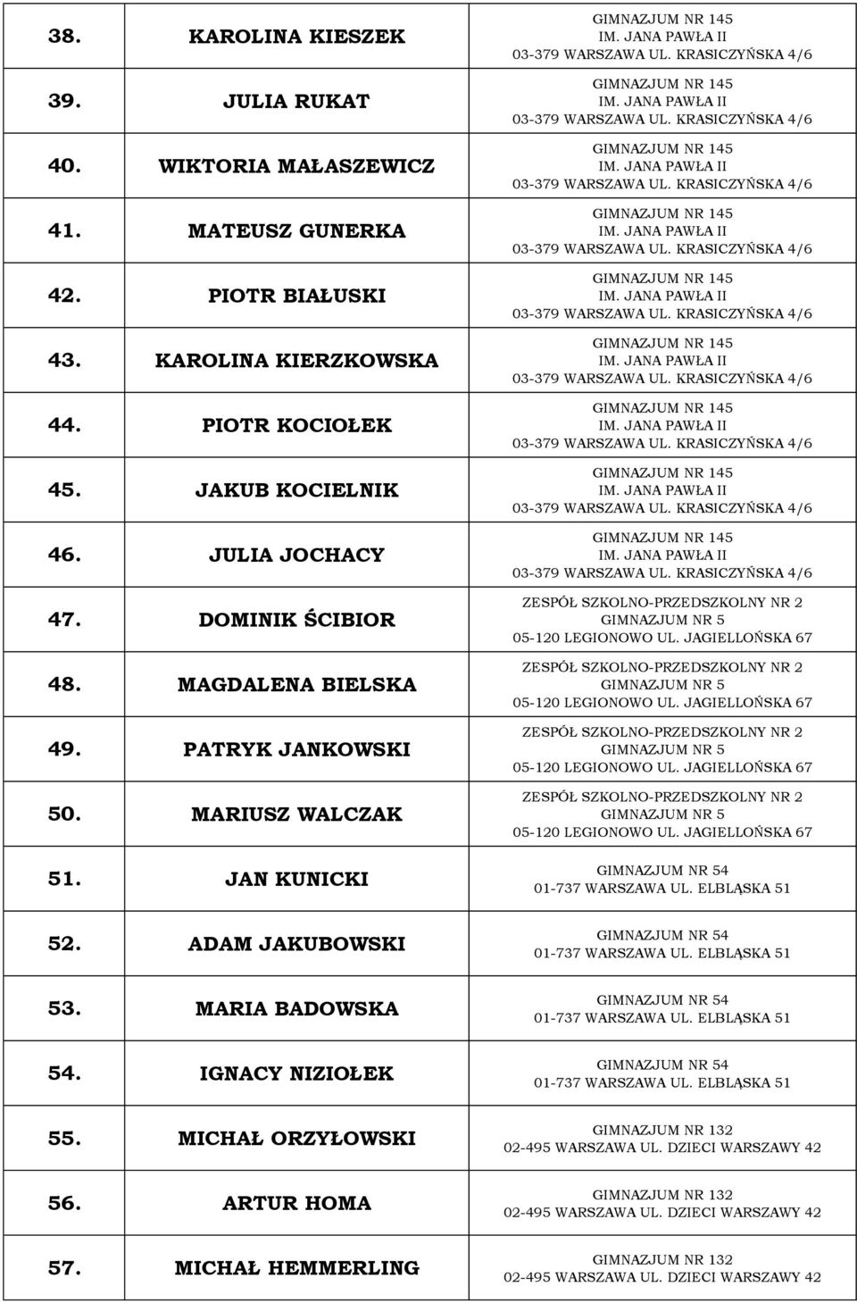 MICHAŁ HEMMERLING GIMNAZJUM NR 145 IM. JANA PAWŁA II 03-379 WARSZAWA UL. KRASICZYŃSKA 4/6 GIMNAZJUM NR 145 IM. JANA PAWŁA II 03-379 WARSZAWA UL. KRASICZYŃSKA 4/6 GIMNAZJUM NR 145 IM. JANA PAWŁA II 03-379 WARSZAWA UL. KRASICZYŃSKA 4/6 GIMNAZJUM NR 145 IM. JANA PAWŁA II 03-379 WARSZAWA UL. KRASICZYŃSKA 4/6 GIMNAZJUM NR 145 IM. JANA PAWŁA II 03-379 WARSZAWA UL. KRASICZYŃSKA 4/6 GIMNAZJUM NR 145 IM. JANA PAWŁA II 03-379 WARSZAWA UL. KRASICZYŃSKA 4/6 GIMNAZJUM NR 145 IM. JANA PAWŁA II 03-379 WARSZAWA UL. KRASICZYŃSKA 4/6 GIMNAZJUM NR 145 IM. JANA PAWŁA II 03-379 WARSZAWA UL. KRASICZYŃSKA 4/6 GIMNAZJUM NR 145 IM. JANA PAWŁA II 03-379 WARSZAWA UL. KRASICZYŃSKA 4/6 ZESPÓŁ SZKOLNO-PRZEDSZKOLNY NR 2 GIMNAZJUM NR 5 05-120 LEGIONOWO UL.