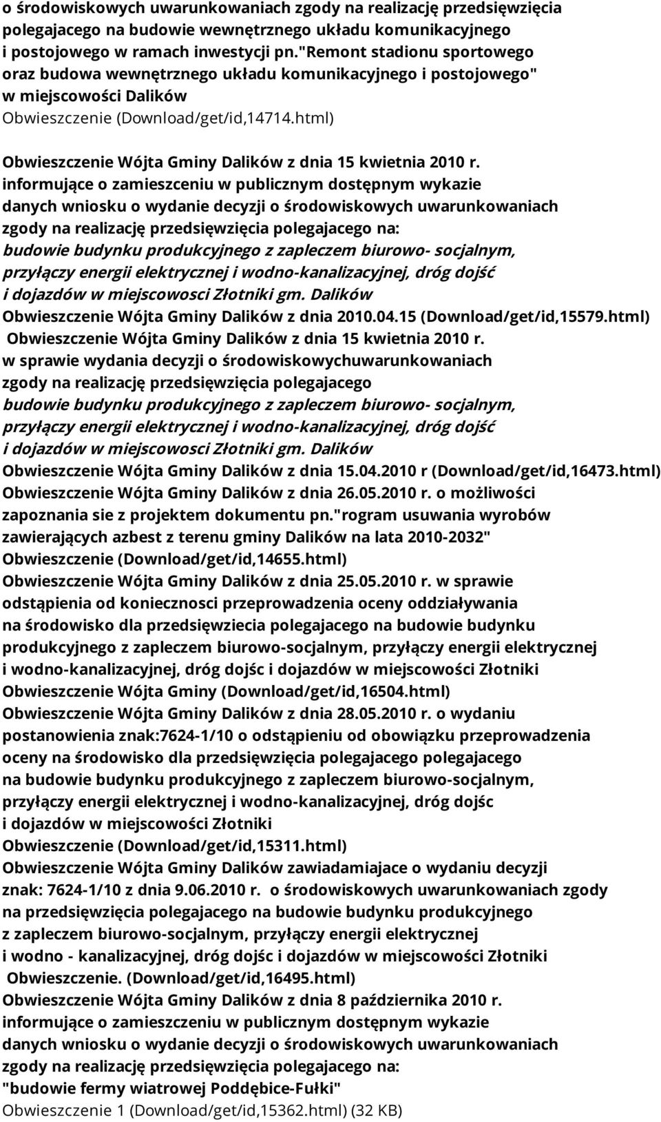 html) Obwieszczenie Wójta Gminy Dalików z dnia 15 kwietnia 2010 r.