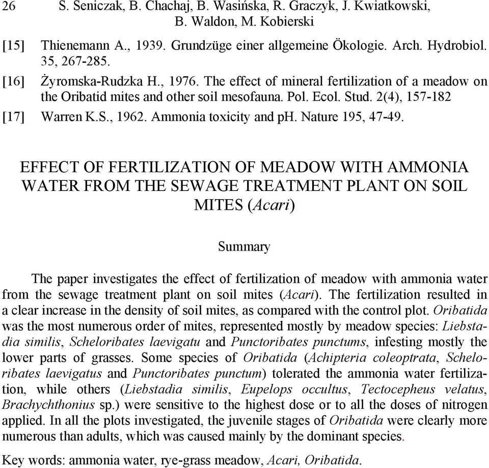 Ammonia toxicity and ph. Nature 195, 47-49.