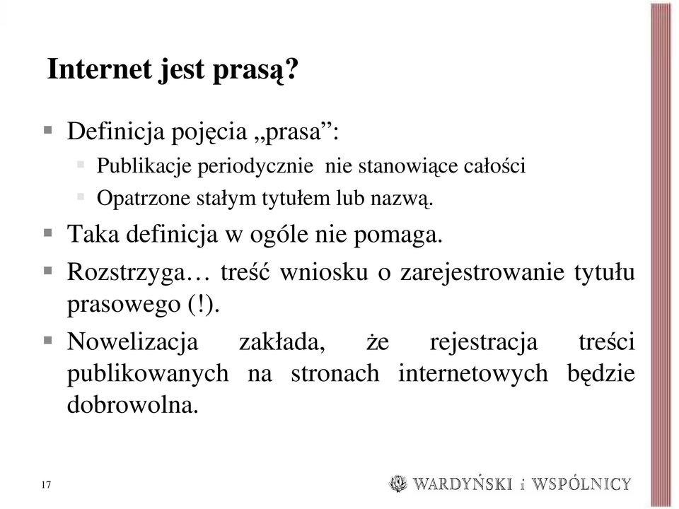 stałym tytułem lub nazwą. Taka definicja w ogóle nie pomaga.