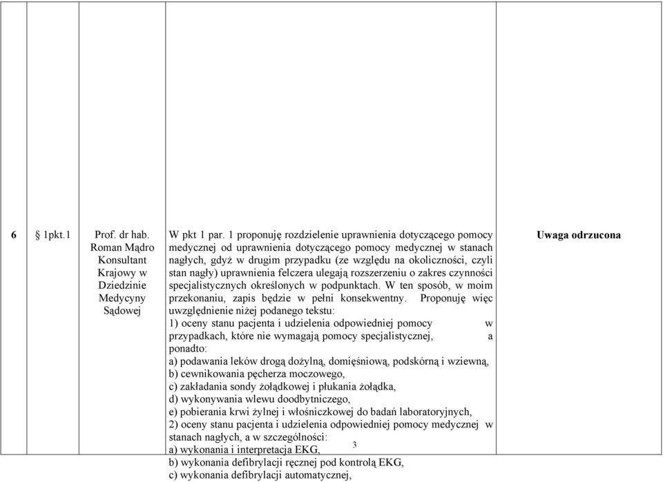 uprawnienia felczera ulegają rozszerzeniu o zakres czynności specjalistycznych określonych w podpunktach. W ten sposób, w moim przekonaniu, zapis będzie w pełni konsekwentny.