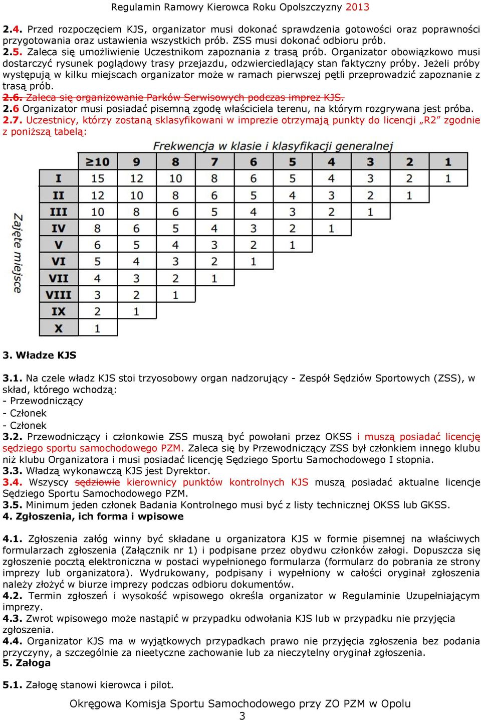 Jeżeli próby występują w kilku miejscach organizator może w ramach pierwszej pętli przeprowadzić zapoznanie z trasą prób. 2.