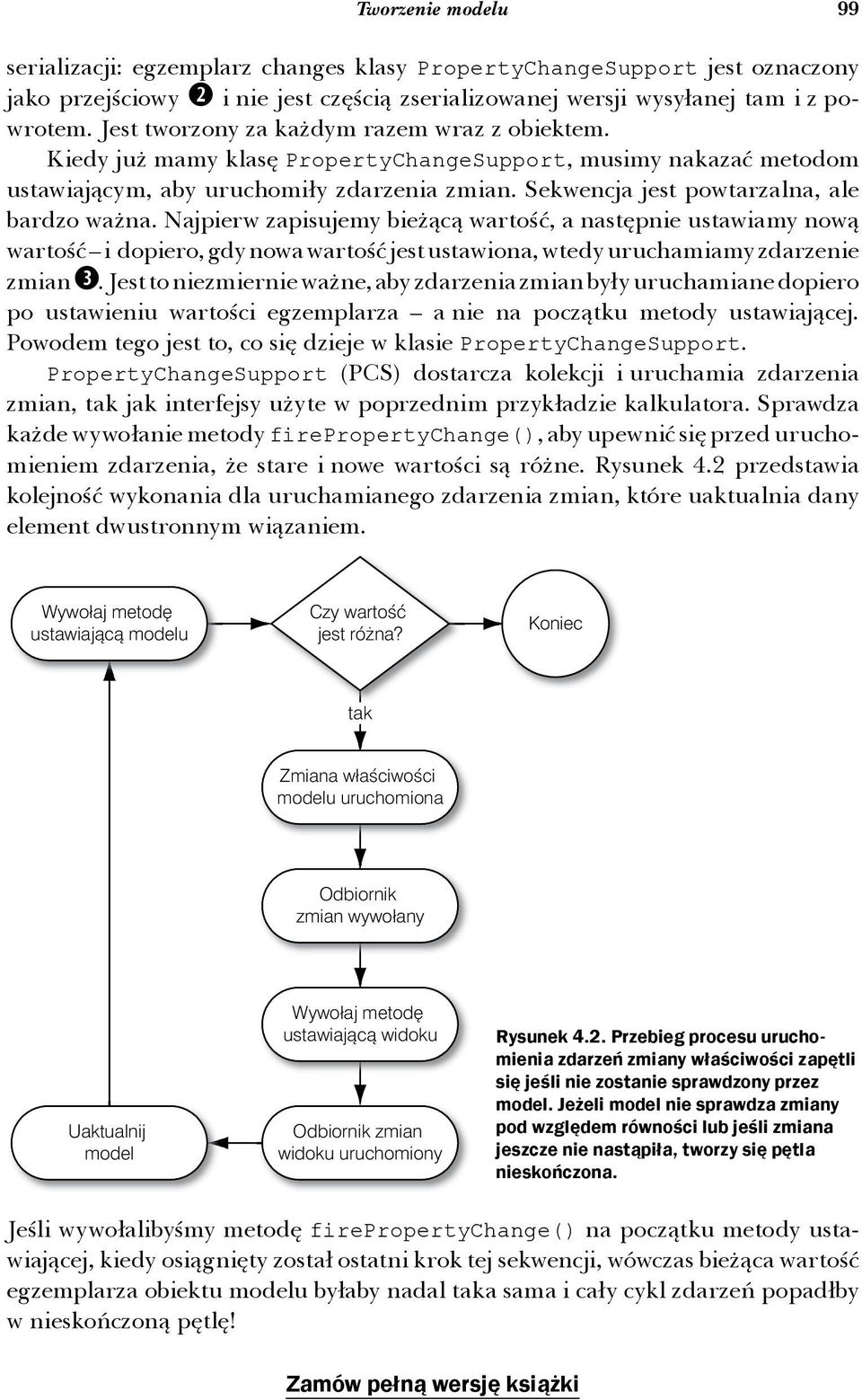 Sekwencja jest powtarzalna, ale bardzo ważna. Najpierw zapisujemy bieżącą wartość, a następnie ustawiamy nową wartość i dopiero, gdy nowa wartość jest ustawiona, wtedy uruchamiamy zdarzenie zmian.