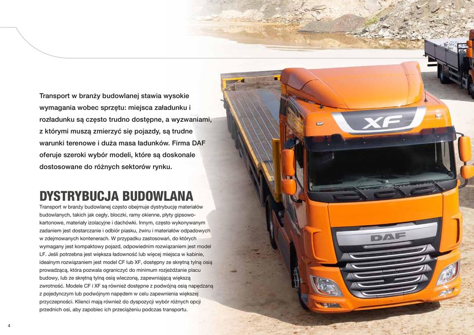 DYSTRYBUCJA BUDOWLANA Transport w branży budowlanej często obejmuje dystrybucję materiałów budowlanych, takich jak cegły, bloczki, ramy okienne, płyty gipsowokartonowe, materiały izolacyjne i