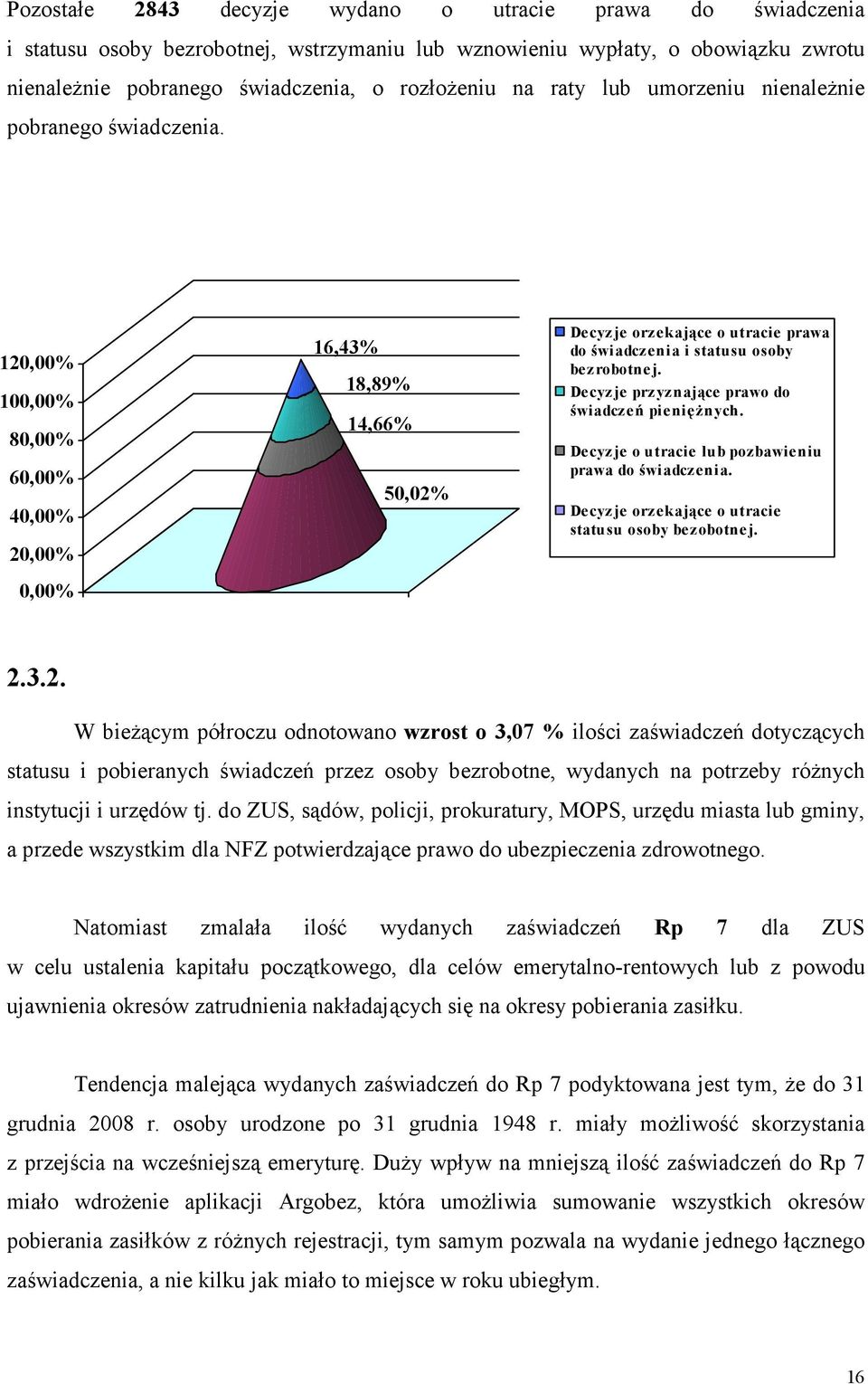 Decyzje przyznające prawo do świadczeń pieniężnych. Decyzje o utracie lub pozbawieniu prawa do świadczenia. Decyzje orzekające o utracie statusu osoby bezobotnej. 2.