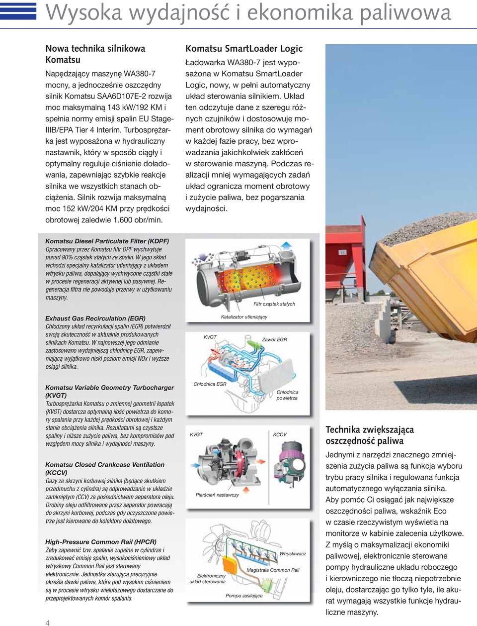 Turbosprężarka jest wyposażona w hydrauliczny nastawnik, który w sposób ciągły i optymalny reguluje ciśnienie doładowania, zapewniając szybkie reakcje silnika we wszystkich stanach obciążenia.