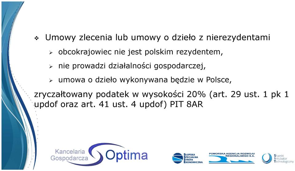 umowa o dzieło wykonywana będzie w Polsce, zryczałtowany podatek w