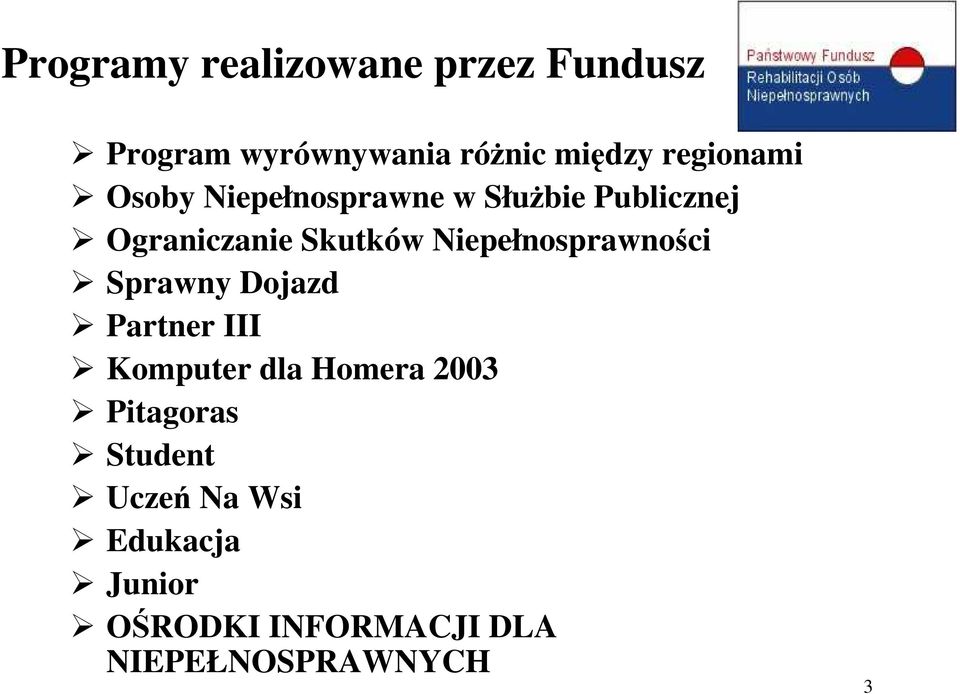 Niepełnosprawności Sprawny Dojazd Partner III Komputer dla Homera 2003