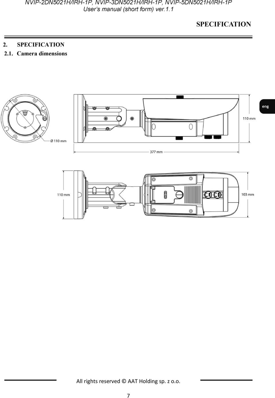 SPECIFICATION 2.1.