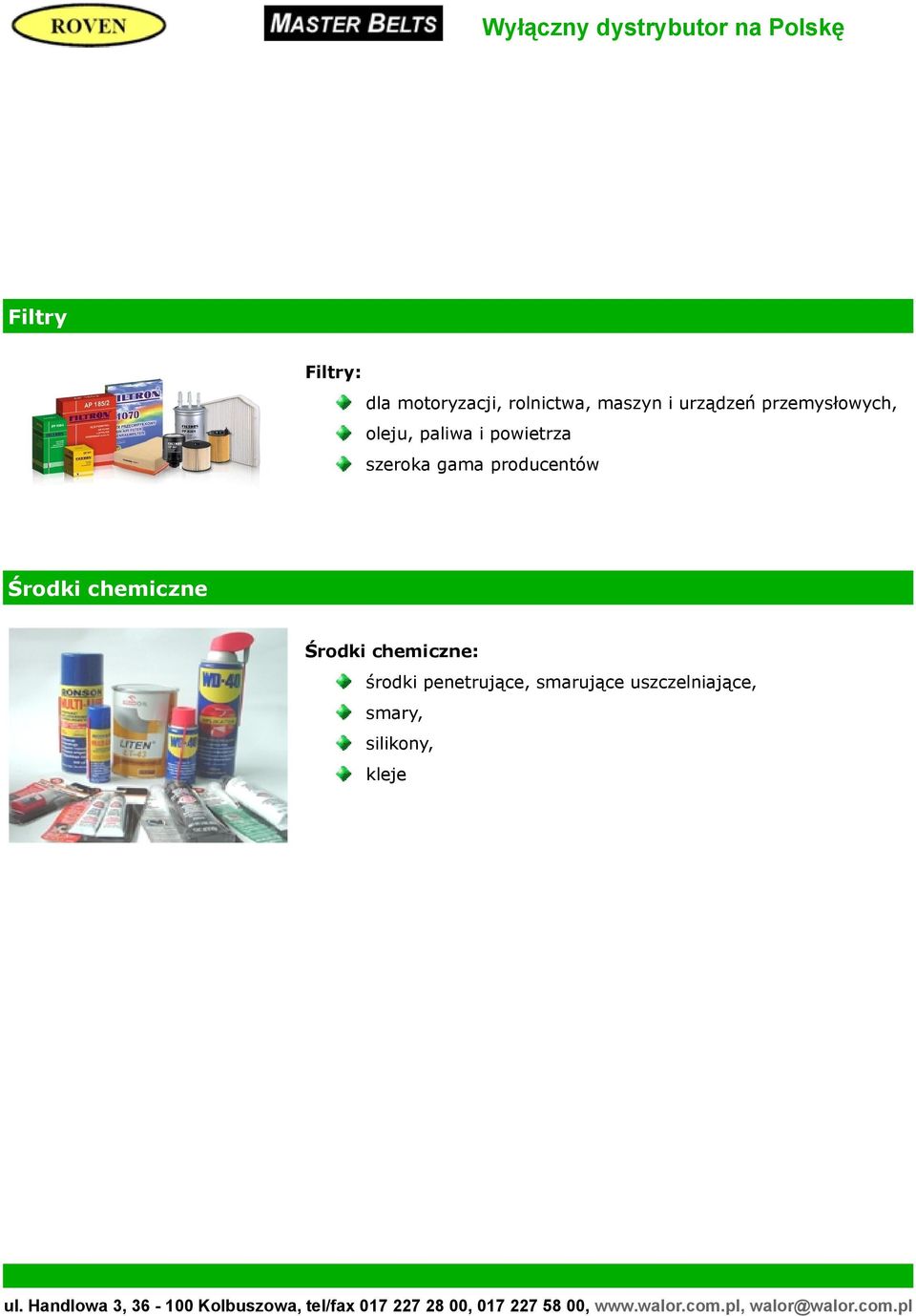 gama producentów Środki chemiczne Środki chemiczne: