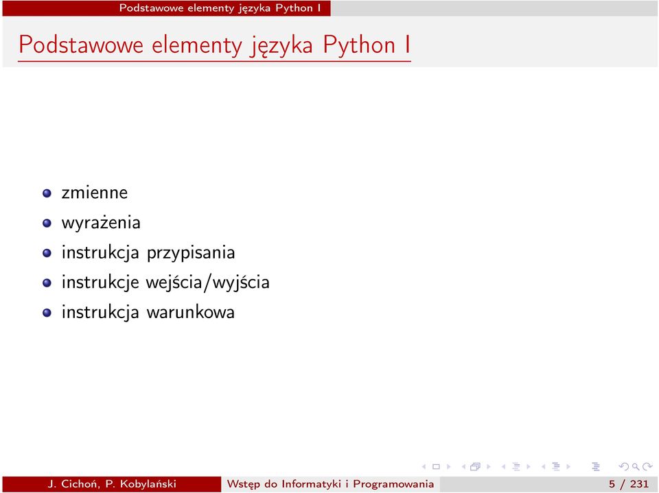 instrukcja warunkowa J. Cichoń, P.