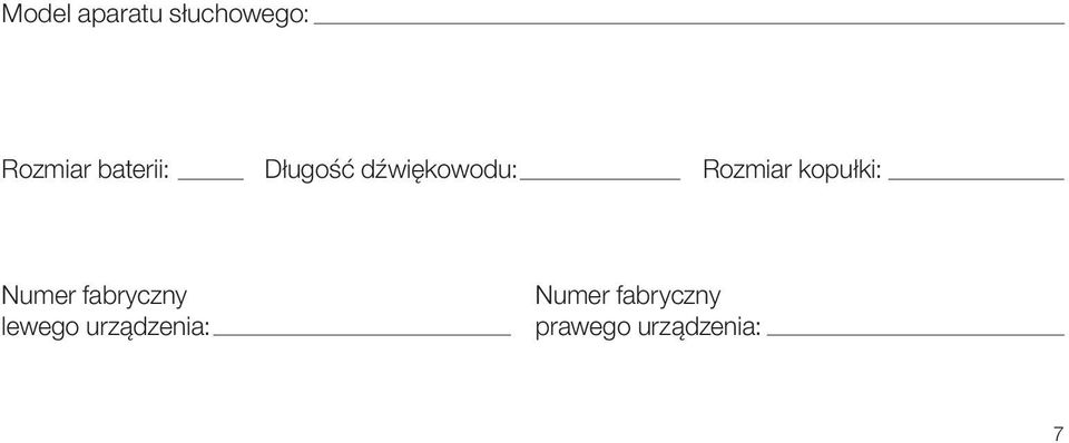 kopułki: Numer fabryczny lewego