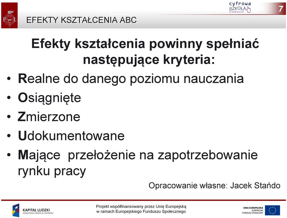 Osiągnięte Zmierzone Udokumentowane Mające