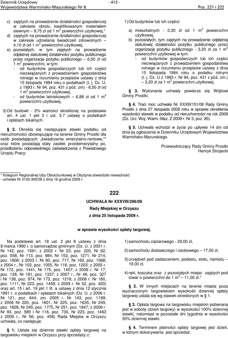 gospodarczej w zakresie udzielania świadczeń zdrowotnych 4,10 zł od 1 m 2 powierzchni użytkowej, e) pozostałych, w tym zajętych na prowadzenie odpłatnej statutowej działalności pożytku publicznego