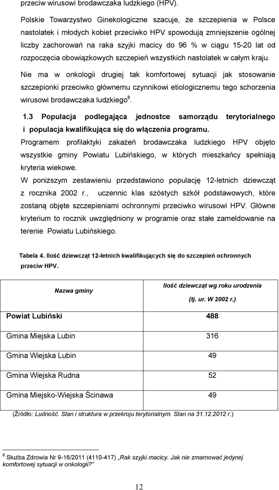 15-20 lat od rozpoczęcia obowiązkowych szczepień wszystkich nastolatek w całym kraju.