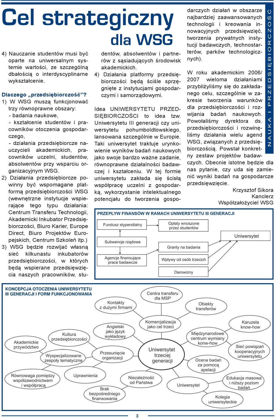 pracowników uczelni, studentów, absolwentów przy wsparciu organizacyjnym WSG.