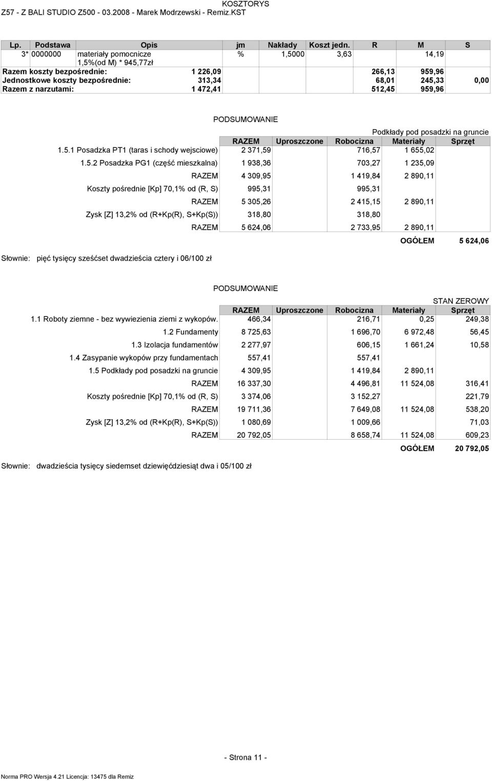 1 Posadzka PT1 (taras i schody wejsciowe) 2 371,59