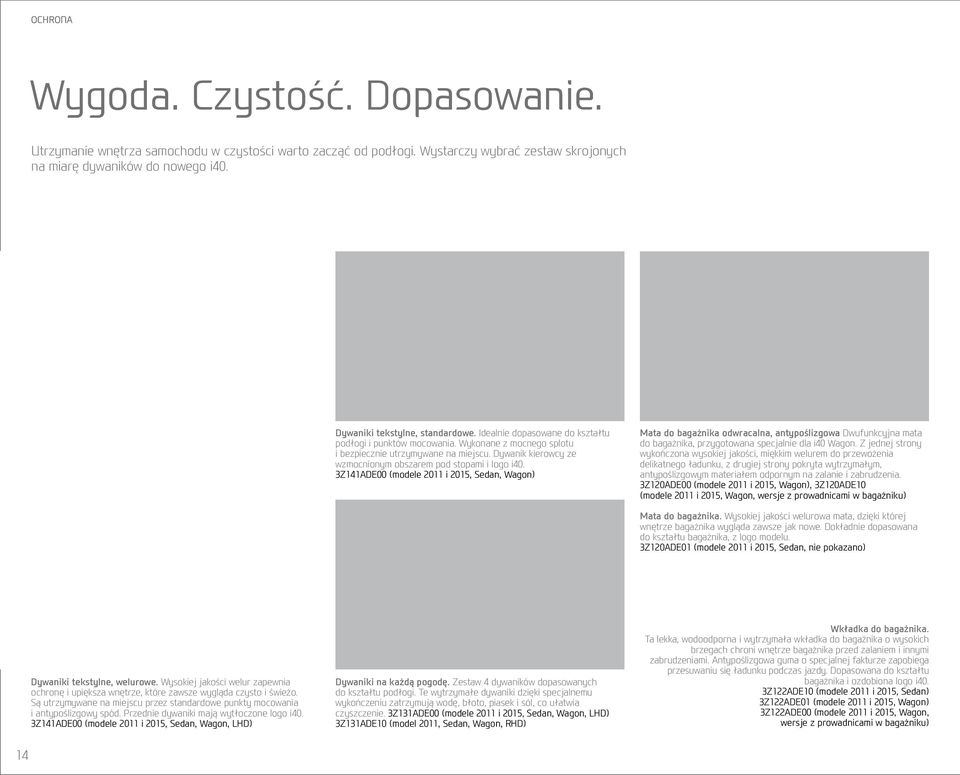 Dywanik kierowcy ze wzmocnionym obszarem pod stopami i logo i40.