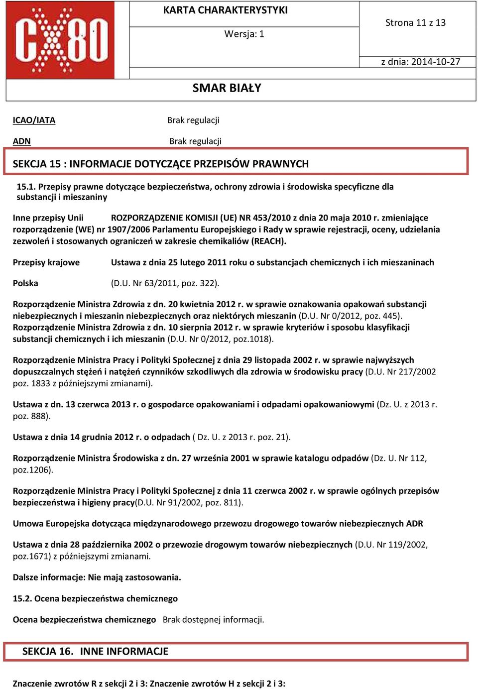 zmieniające rozporządzenie (WE) nr 1907/2006 Parlamentu Europejskiego i Rady w sprawie rejestracji, oceny, udzielania zezwoleń i stosowanych ograniczeń w zakresie chemikaliów (REACH).