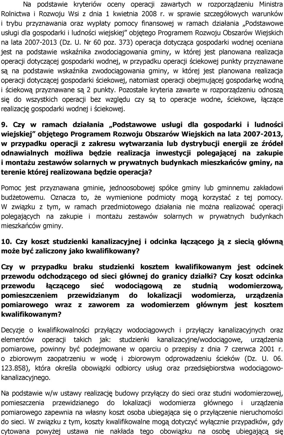 Wiejskich na lata 2007-2013 (Dz. U. Nr 60 poz.