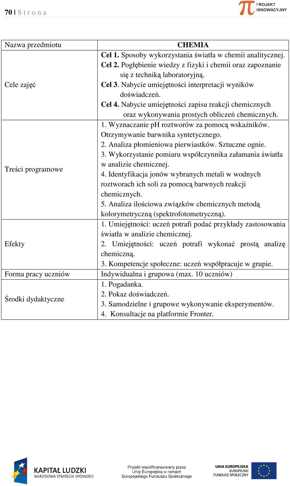 Nabycie umiejętności zapisu reakcji chemicznych oraz wykonywania prostych obliczeń chemicznych. 1. Wyznaczanie ph roztworów za pomocą wskaźników. Otrzymywanie barwnika syntetycznego. 2.